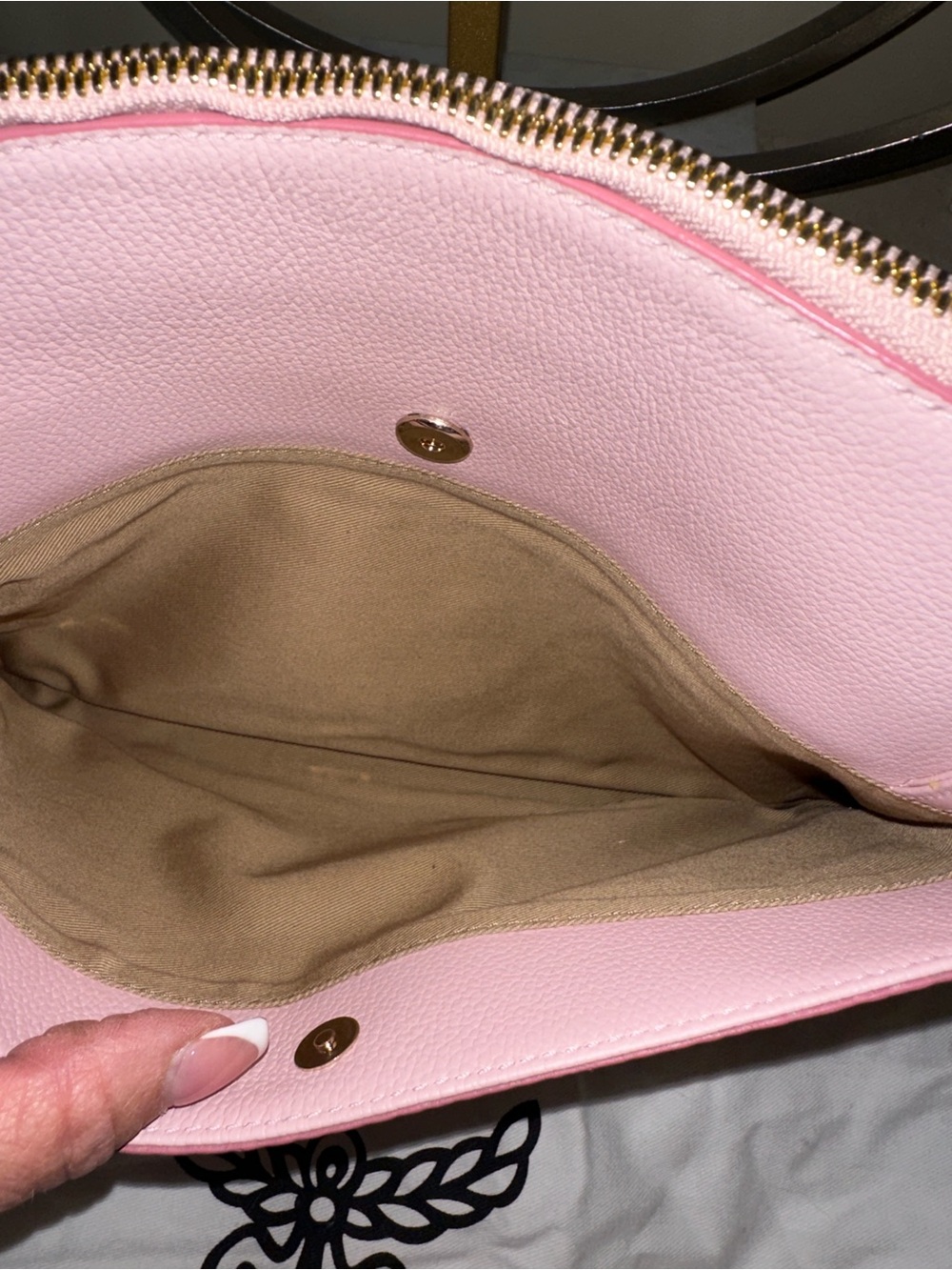 MCM Pink Logo-Print Crossbody Bag - Picture 2 of 13